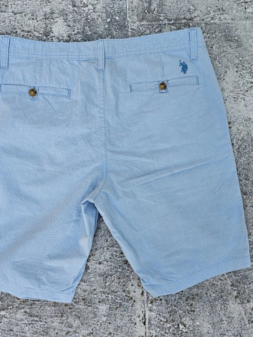 U.S. Polo ASSN, Men Shorts Bermuda Blue White Stripe Summer Short Size 34 - Picture 4 of 9